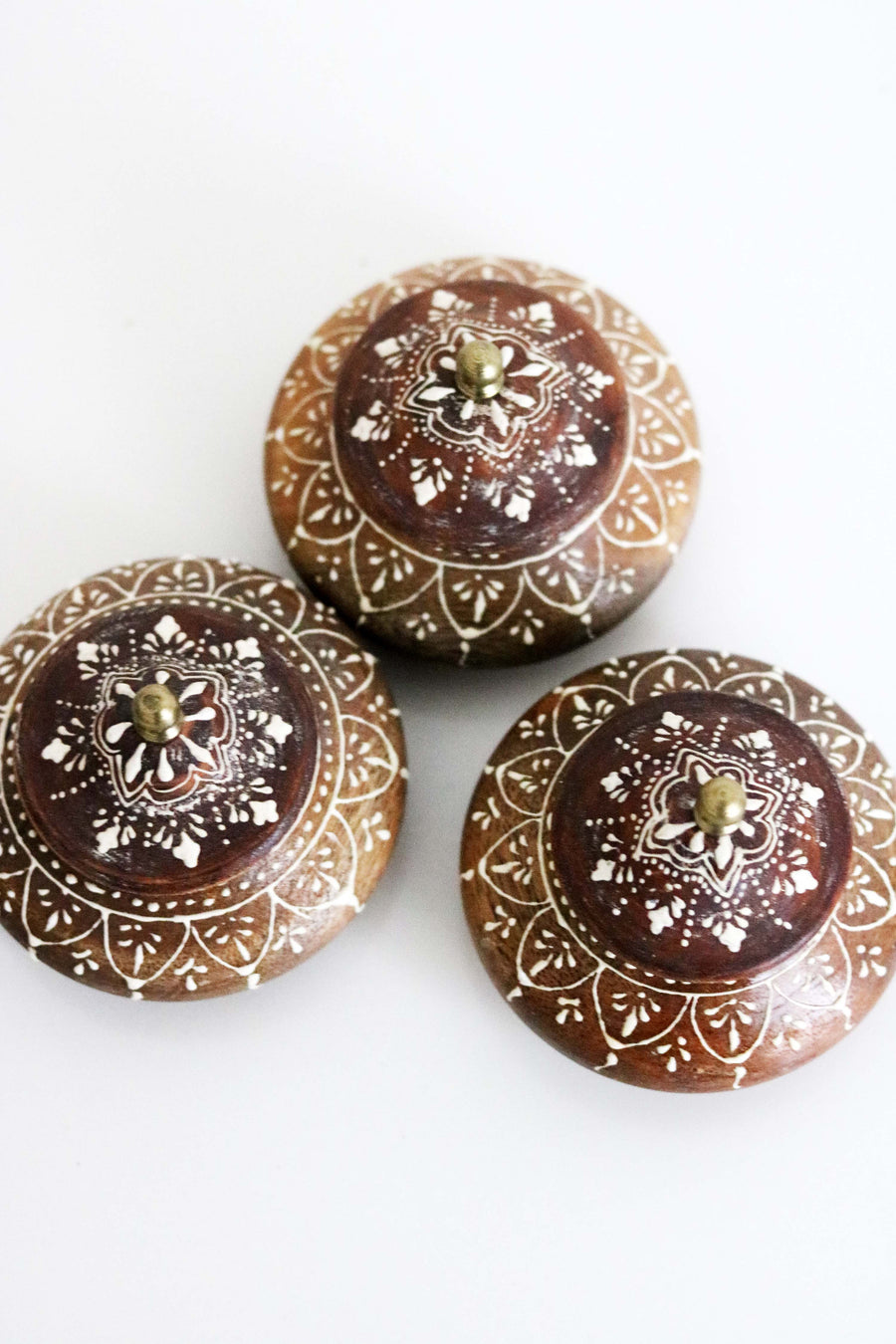 Trio Handpainted Trinket Pots